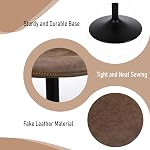Bar Stools Set of 2, Swivel Counter Height Barstools with Back, Adjustable Modern Bar Chairs, Tall Armless PU Leather Kitchen Island Stool, Brown, 8005DBR