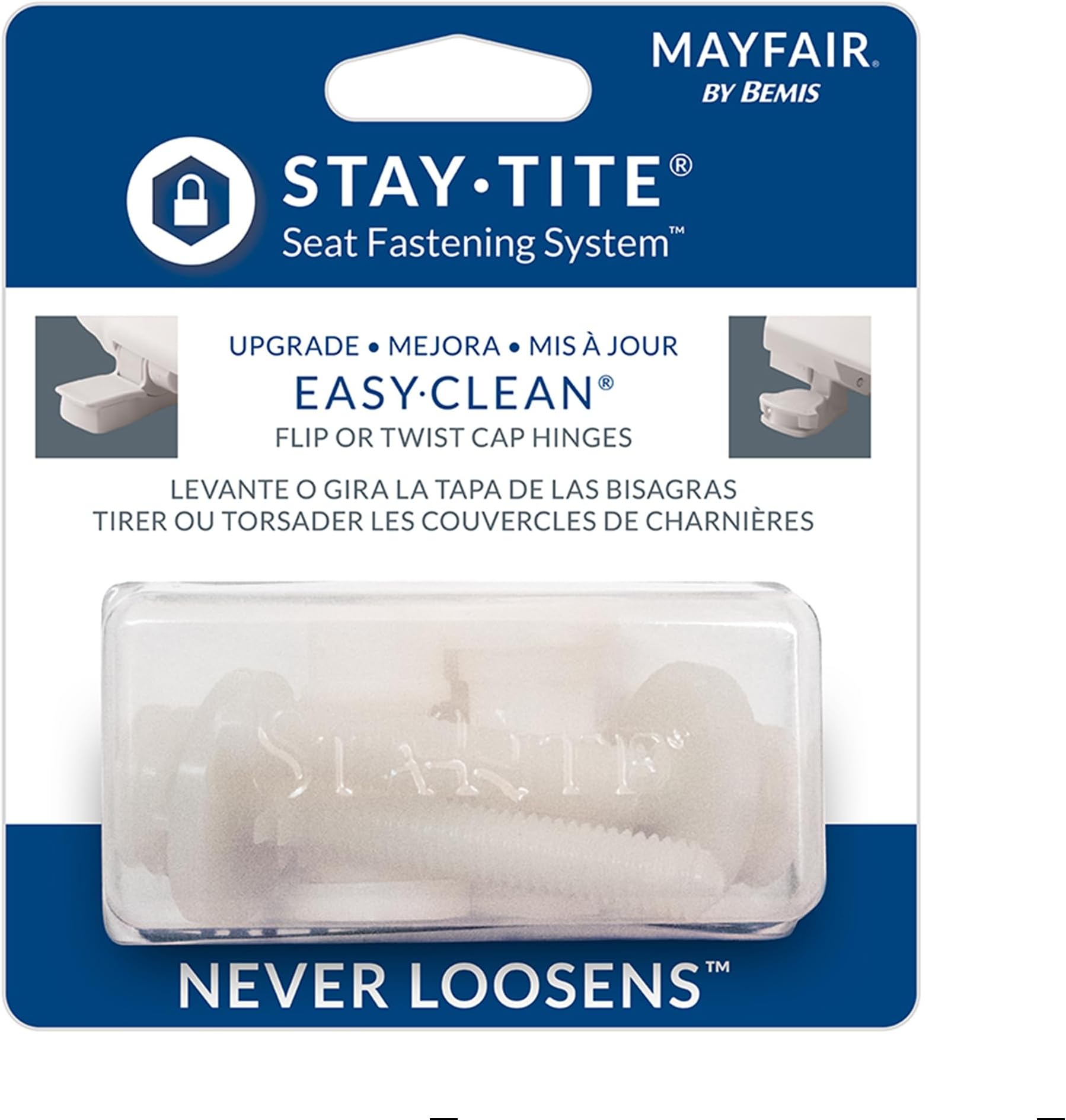 Mayfair STA-TITE Upgrade Hardware Bolt Kit for Easy Clean & Change Toilet Seats