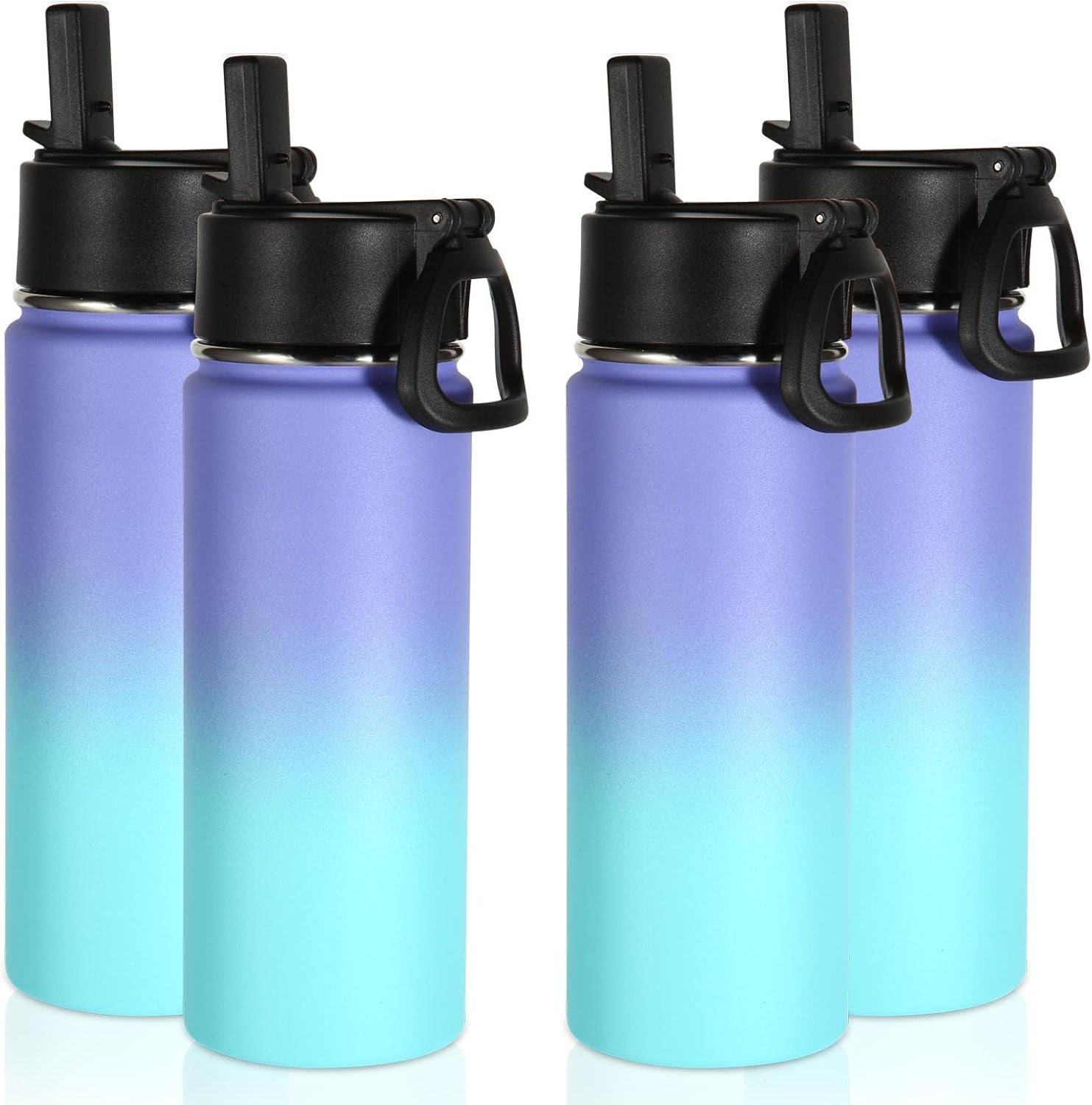 Volhoply 18oz Insulated Water Bottle Bulk 4 Pack,Kids