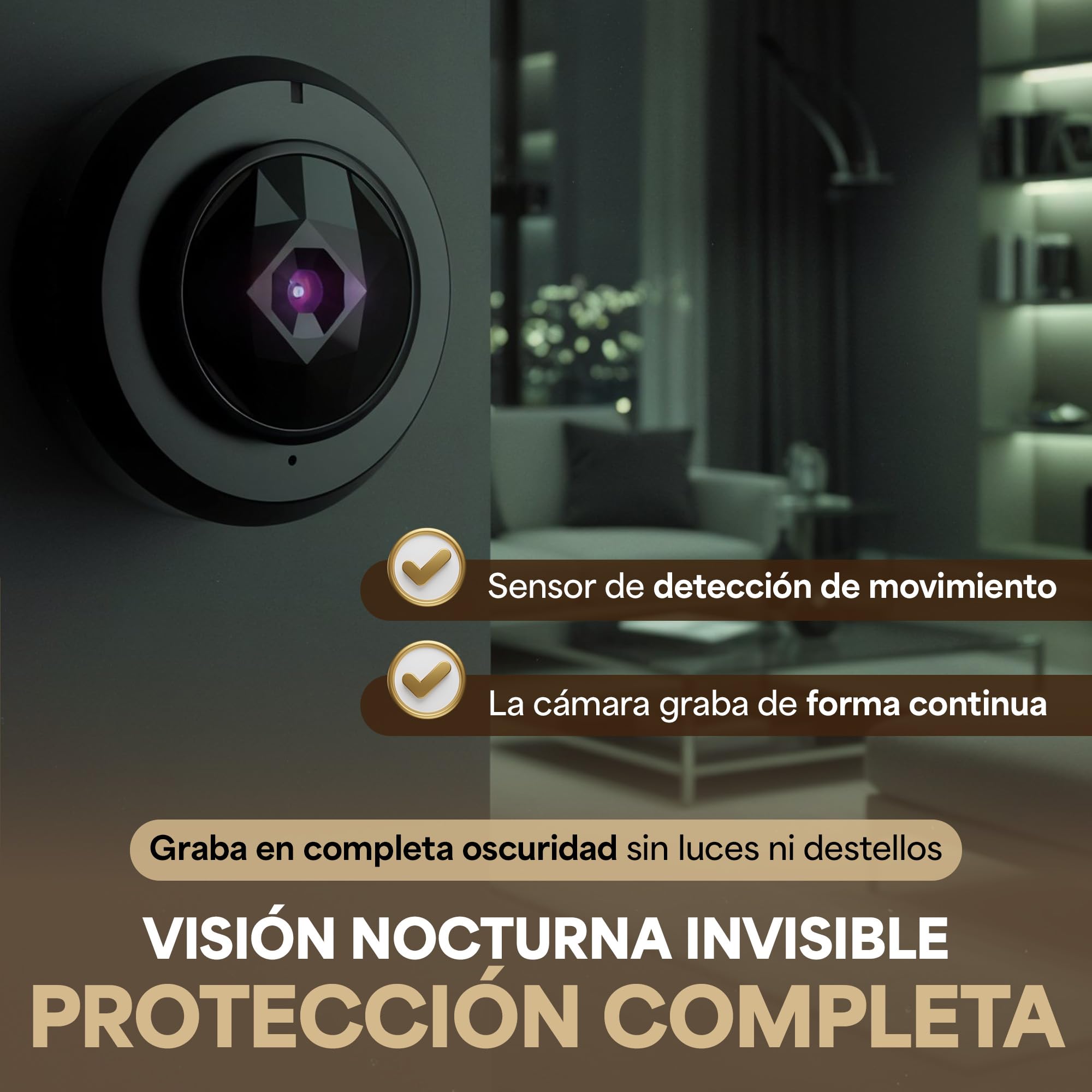 Cámara Espía Mini + Micro SD 32GB WiFi Full HD 1080P con Visión Nocturna Infrarroja – Grabación en Bucle, Detección de Movimiento, Batería Recargable, Imán Incorporado