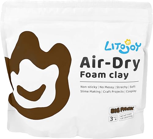 Miniatura 18 de 1.1 Libras/500g LitoJoy Arcilla de Espuma Seca al Aire Gris - Modelado, Suave, Peso Ligero para Suministros Escolares, Proyectos de Arte, Halloween