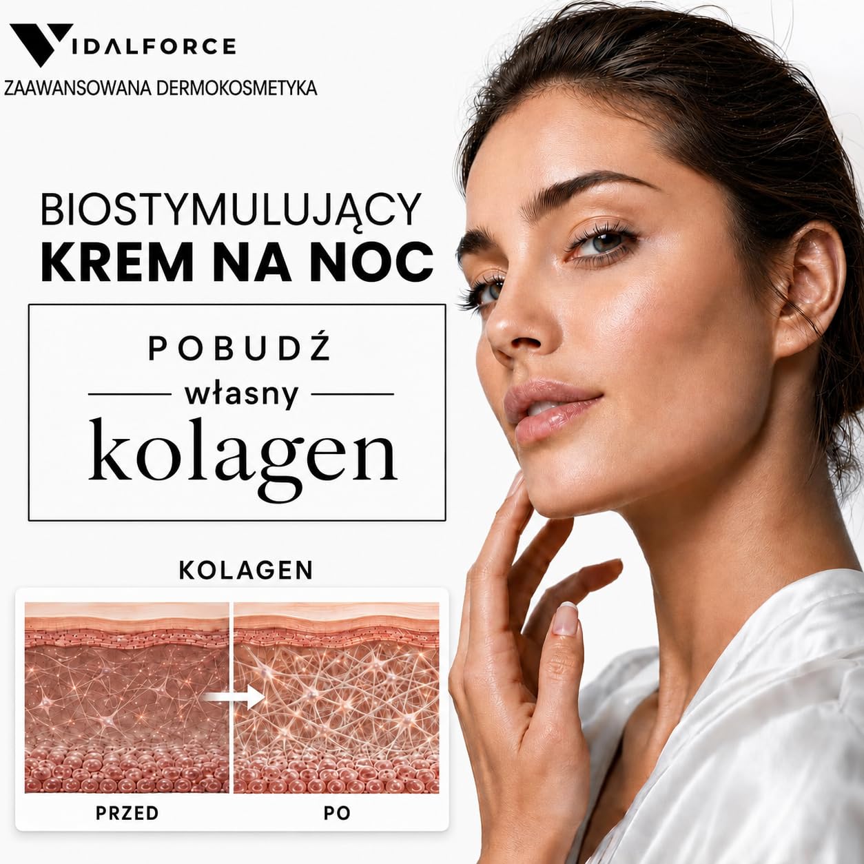 GLOW NIGHT Biostymulujący Przeciwstarzeniowy Krem na Noc, Retinol w kapsułkach z Bakuchiolem i Kwasem Hialuronowym Full-Spectrum I 100/100 Yuka I Krem Przeciwzmarszczkowy dla Kobiet i Mężczyzn. 50 ml