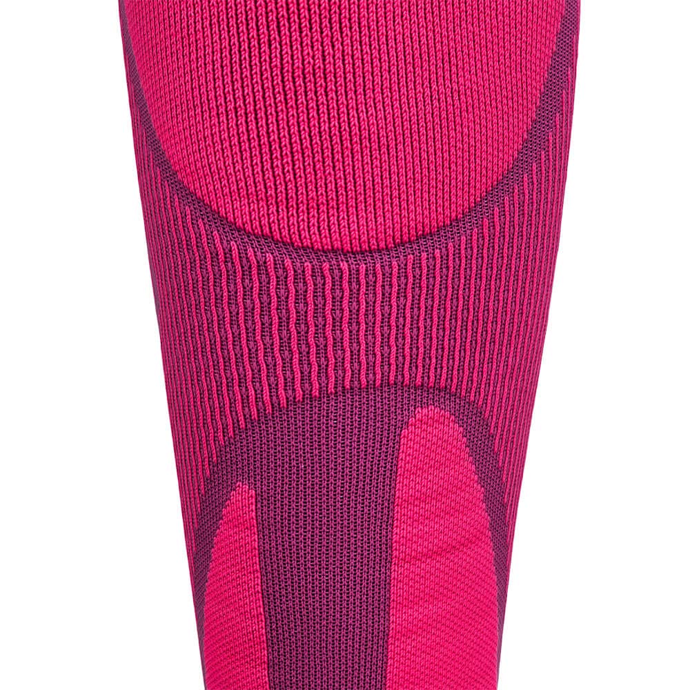 BAUERFEIND Women's Ski Performance Skisocken für Skifahren und Snowboarden, Funktionssocken mit Shin-& Calf Protection Technologie, Pink, M / 38-40