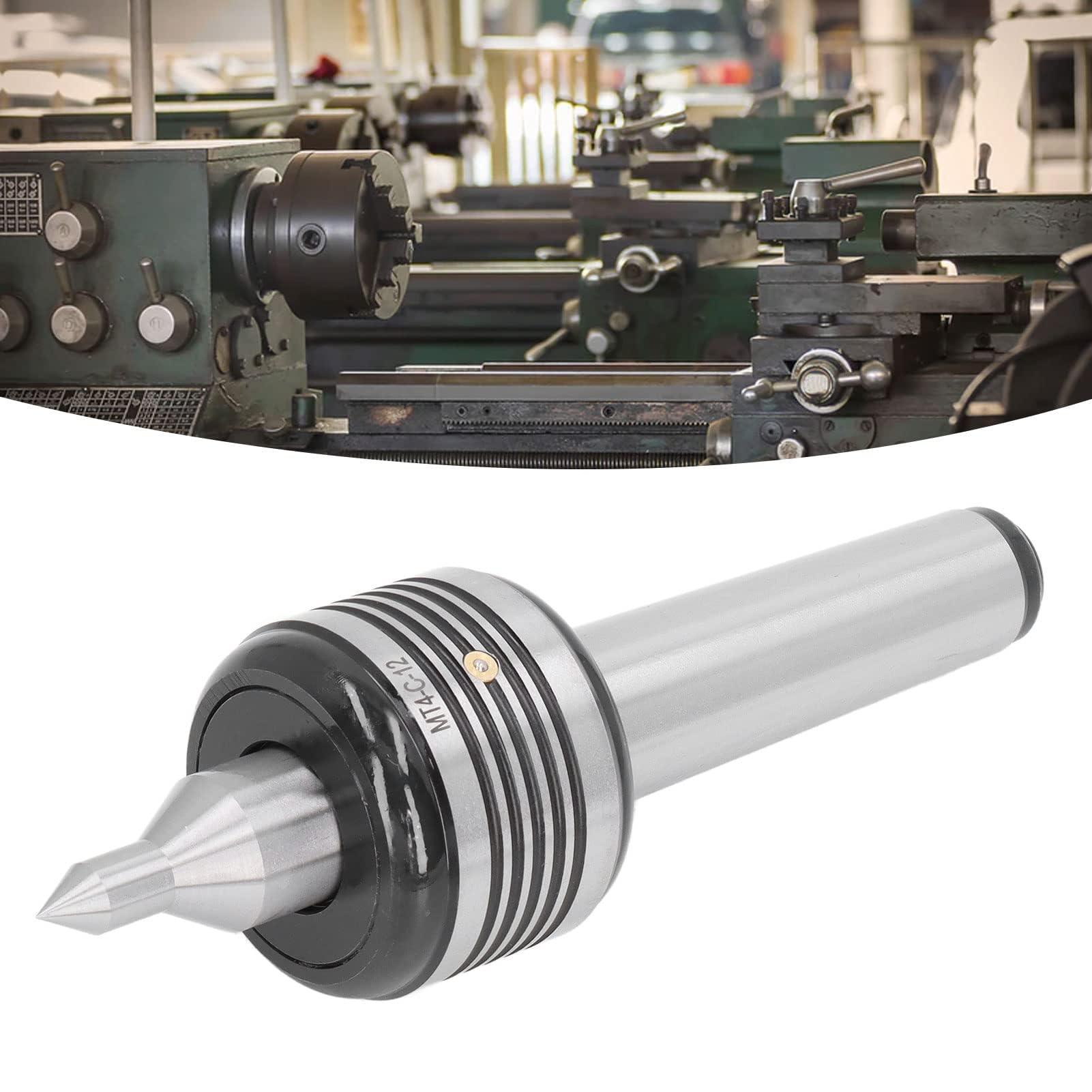 Centro Vivo MT4 para Torno de Madera y Metal 60 Grados con Centro de Contrapunto Vivo Precisión 0.005 para Trabajo CNC y Torneado Preciso