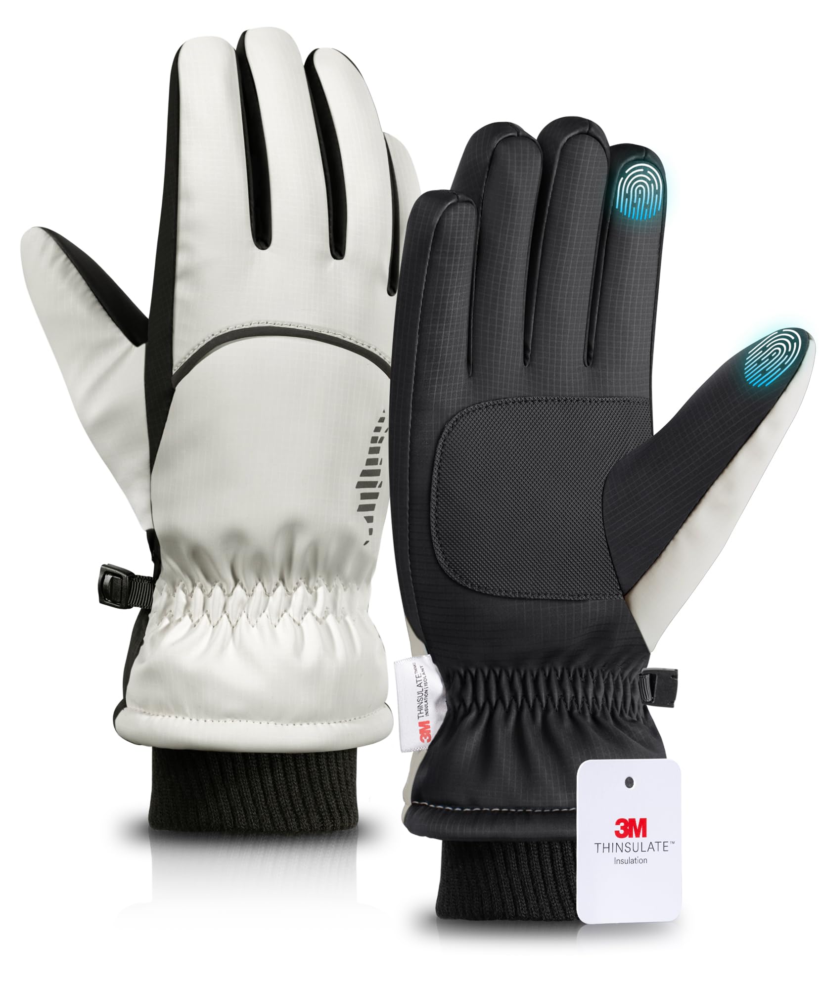 rivmount Winter Gloves with Waterproof/Touchscreen/Warm, Thermal Snow Glove for Cold Weather Running, Ski, Cycling, Women Men