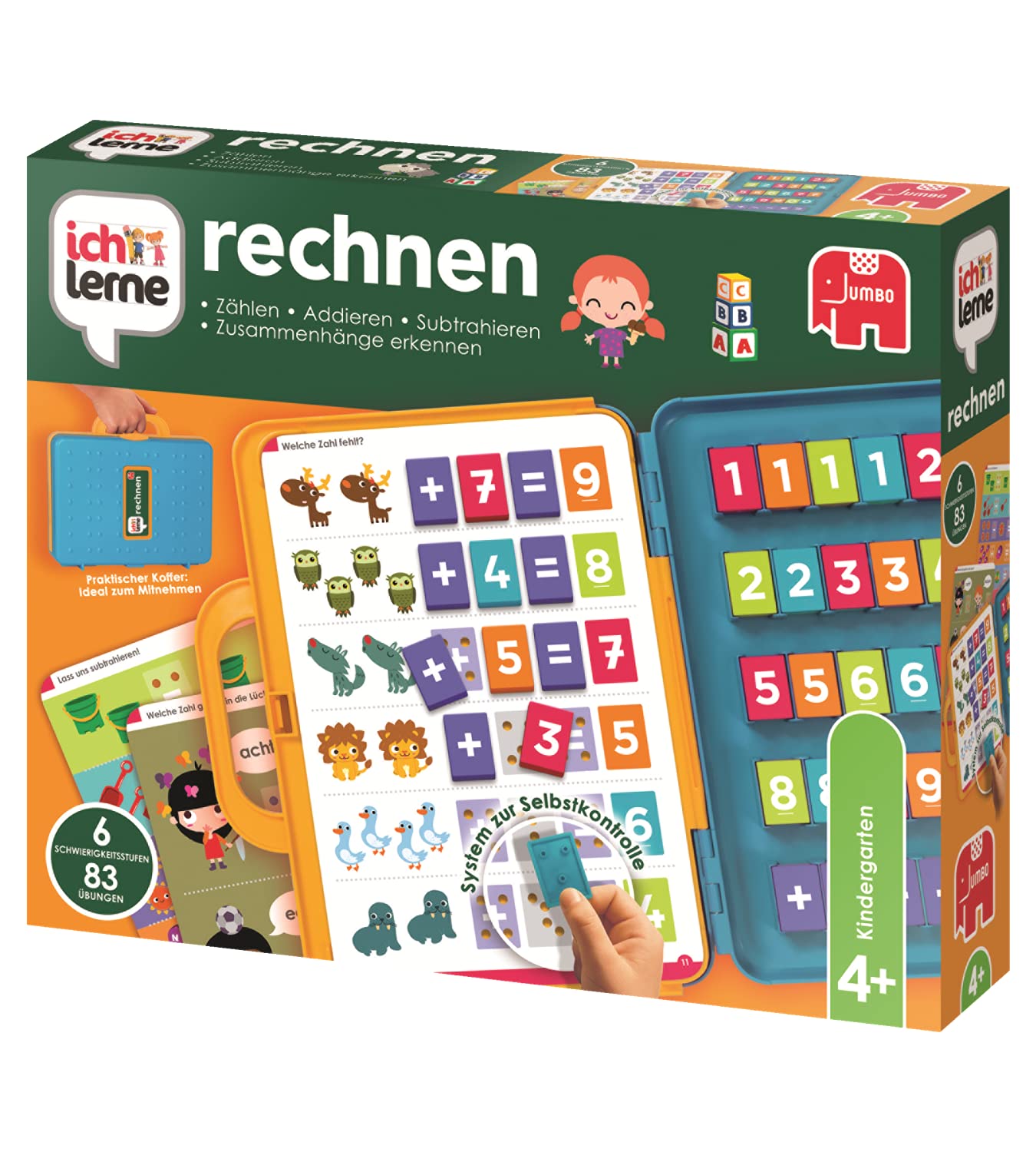 Jumbo Spiele J'apprends calculer - Jeu éducatif pour Les Enfants à partir de 4 Ans pour 2 à 4 Joueurs.