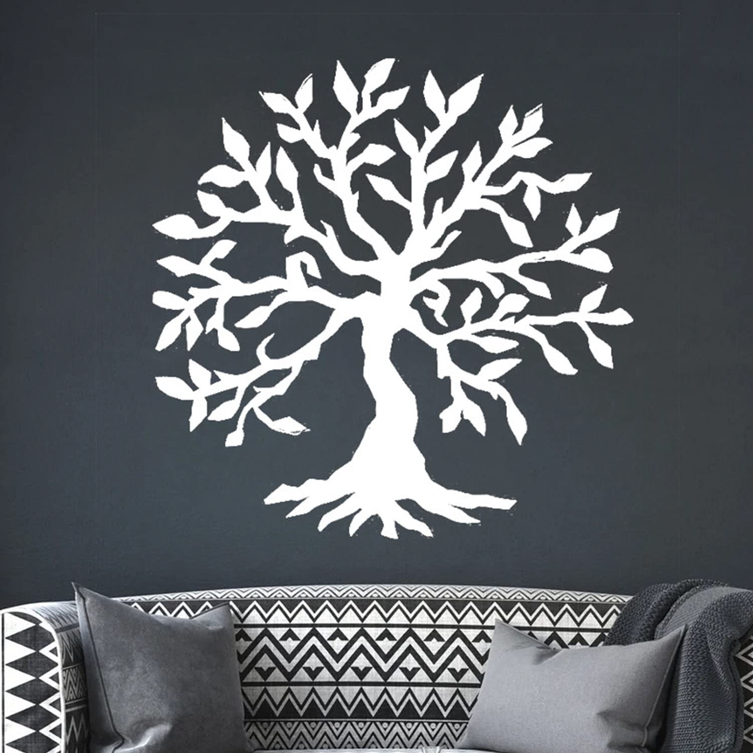Tree of Life Wall Art Decor, Tree Wall Sculpture, 23.6 Inch Tree of Life Metal Wall DΓ©cor, Hollowed Out Tree Wall Hanging Decoration for Farmhouse Home,White