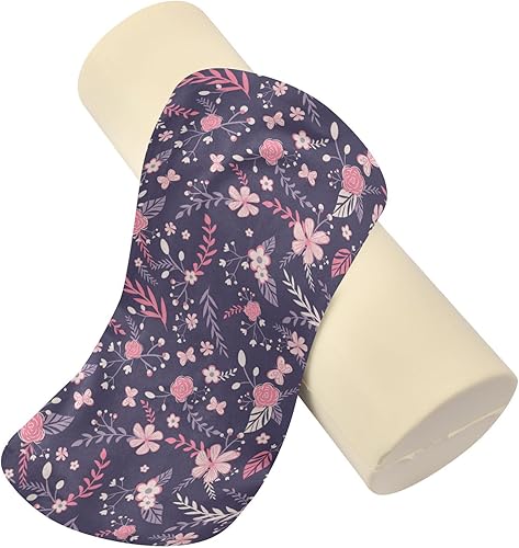 Miniatura 2 de FRODOTGV Baroque Bouquet Flower Butterfly Round Bolster Pillow Neck Roll Pillow Sleeping Soft Round Pillow Small Cylinder Pillow Sleep Posture