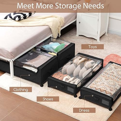 Miniatura 3 de Almacenamiento debajo de la cama con ruedas, cajones de almacenamiento debajo de la cama sobre ruedas, cajones rodantes debajo de la cama