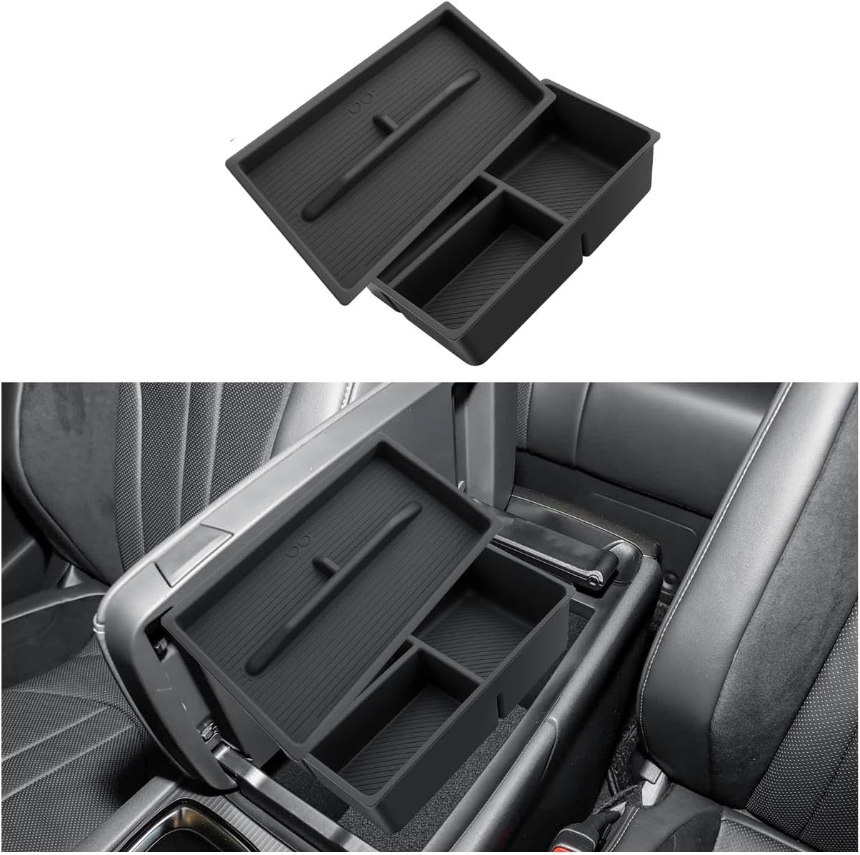 ECOZEN Double-Layer Center Console Organizer for 2023-2026 Lexus RX 350/350h/450h+/500h Accessories - Upgrade Silicone Armrest Box Organizer Tray for 2023-2025 RX/Hybrid Accessories