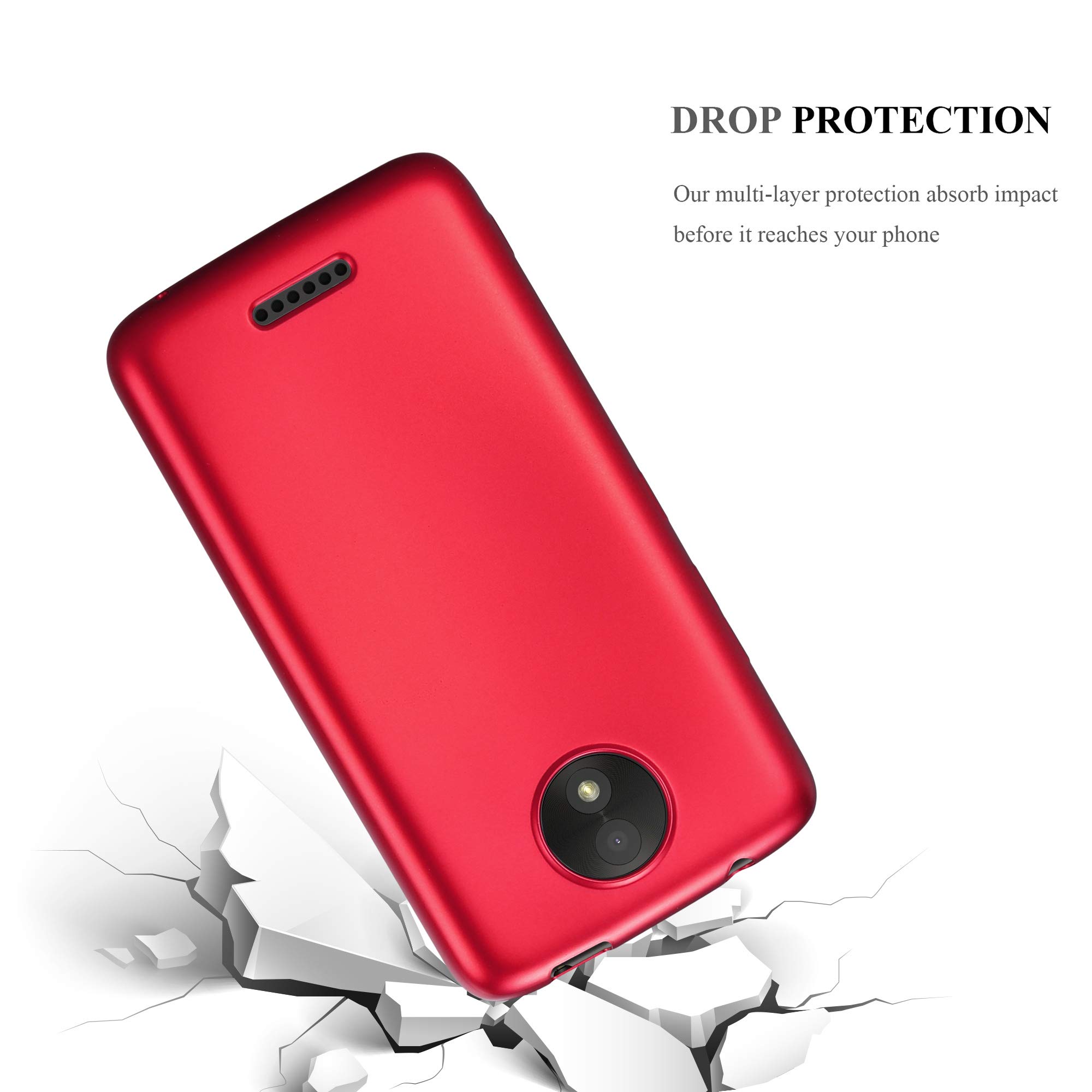 Cadorabo Custodia per Motorola Moto G5 in Frosty Rosso - Rigida Cover Protettiva Sottile con Bordo Protezione - Back Hard Case Ultra Slim Bumper Antiurto Guscio Plastica