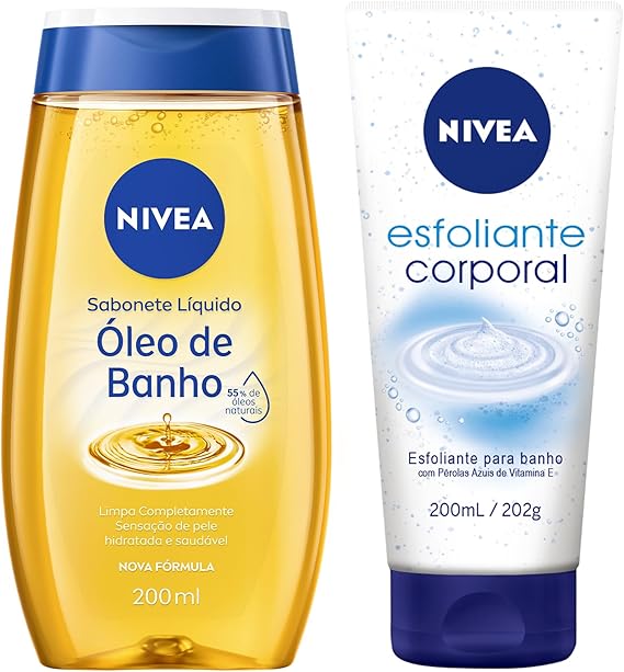 NIVEA Kit : Sabonete Líquido Natural Oil 200Ml + Esfoliante Corporal Para Banho 200Ml Menor preço em NIVEA Kit : Sabonete Líquido Natural Oil 200Ml + Esfoliante Corporal Para Banho 200Ml
