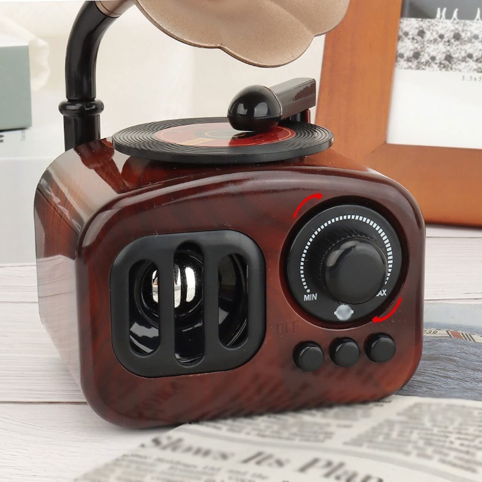 Caja de Música Caja de música con fonógrafo Retro Adornos giratorios creativos de Regalo Vinilo Registro Jugador Caja de música Cajas Musicales