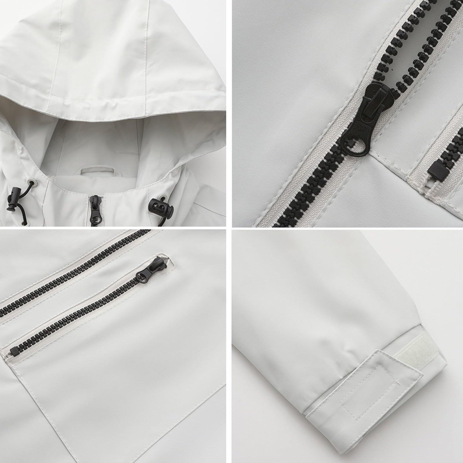 Giacca impermeabile da donna con cappuccio - Giacca sportiva da donna con tasca Cappotto leggero Giacche comode Trench per alpinismo Cappotti Antivento Giacca alla moda Felpa con zip Trench