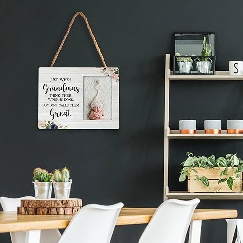 Miniatura 3 de FONDCANYON Justo cuando las abuelas piensan que su trabajo está hecho, alguien las llama abuelas geniales Marco de foto para anuncio de embarazo,