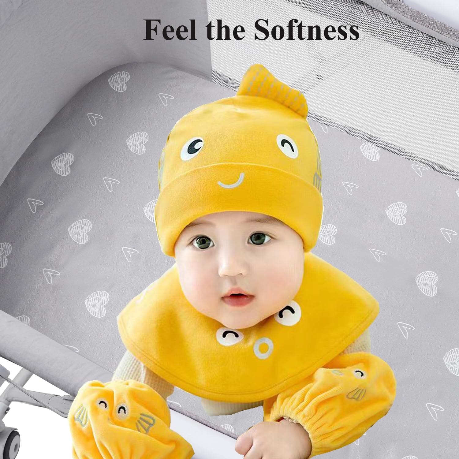 Sábana impermeable para moisés compatible con UPPAbaby Moisés, Snoo Smart Sleeper, Dream On Me Lacy portátil, Safety 1st Sleeper Moisés, paquete de 2 unidades de punto jersey gris Love & Stars