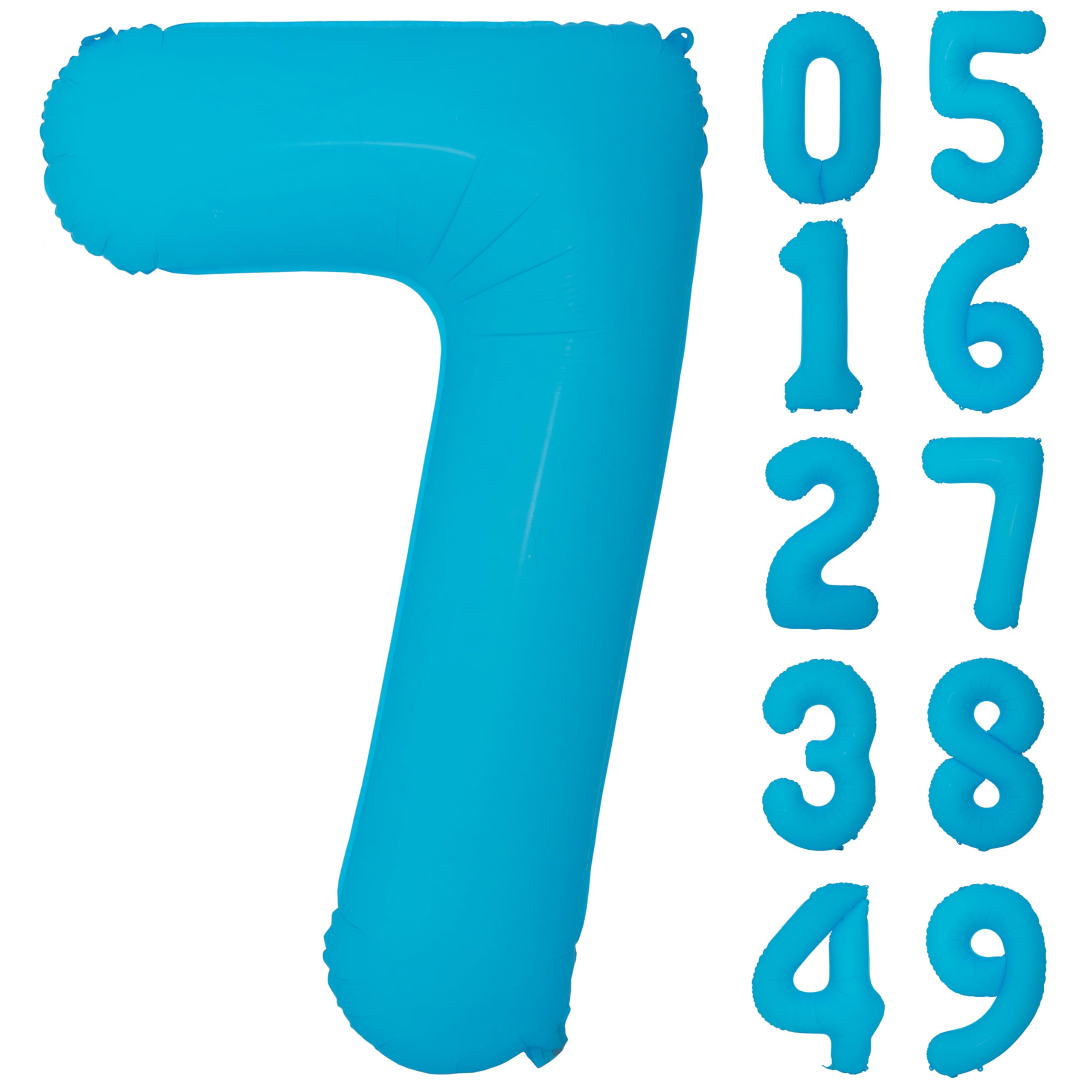 40 IN Blue Birthday Number 7 Balloons Fluorescent Blue Helium Foil Balloon For 7nd Boys Girls Birthday Wedding Baby Shower Fluorescent Party Decorations Supplies 7
