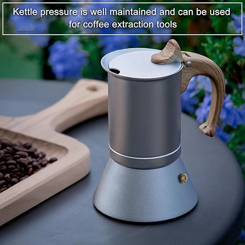 Miniatura 6 de Cafetera y cafetera para estufa olla Moka para cafetería italiana y cubana cafetera para viajes en casa plata 101fl oz