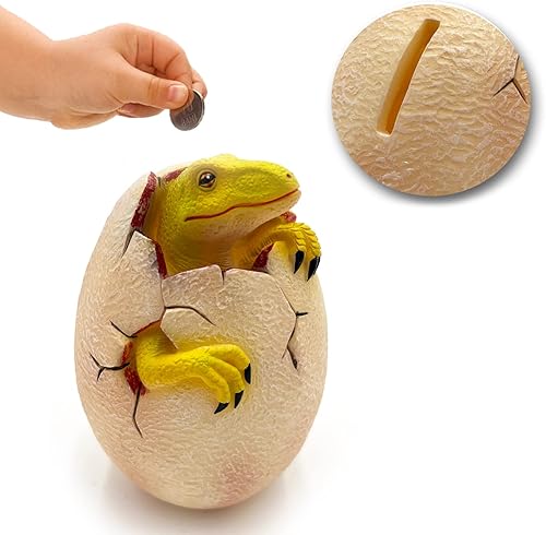 Miniatura 7 de Gemini&Genius Juguetes de dinosaurio, caja de dinero, Velociraptor Dino Bank, figura de acción de dinosaurio regalo para niños, a partir de 3 años