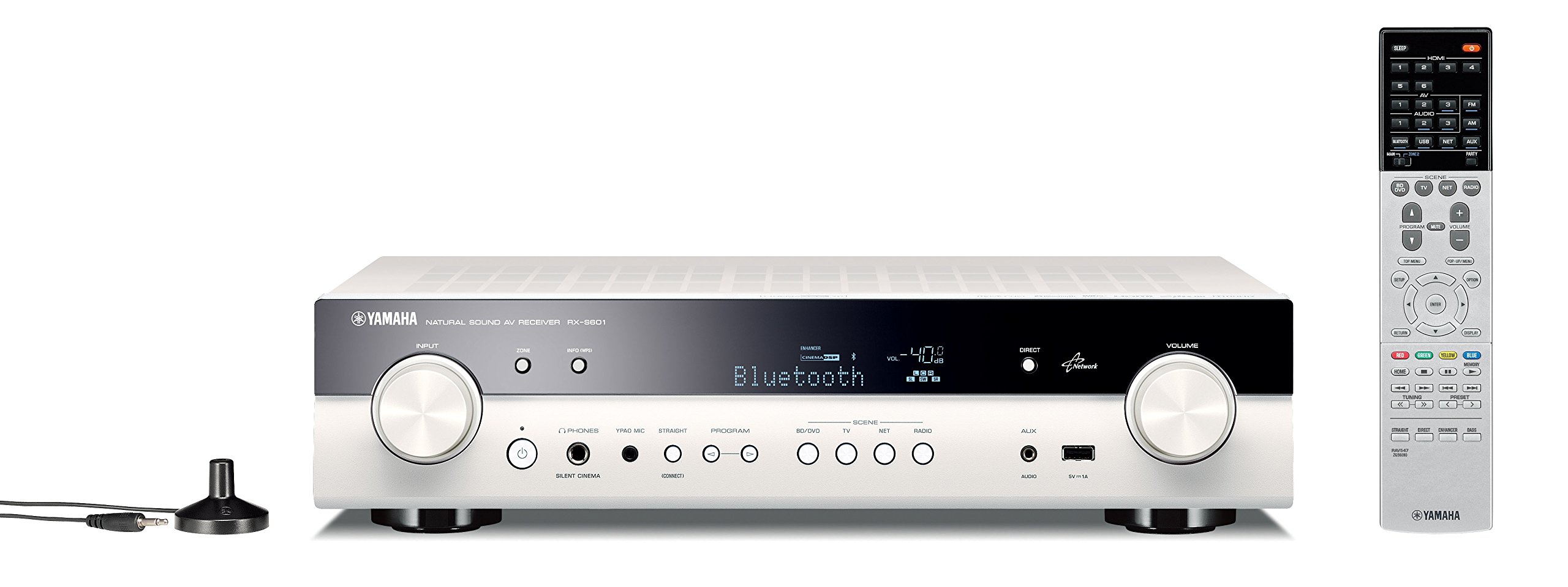 Yamaha RX-S601 Sintoamplificatore AV Sottile, Bianco