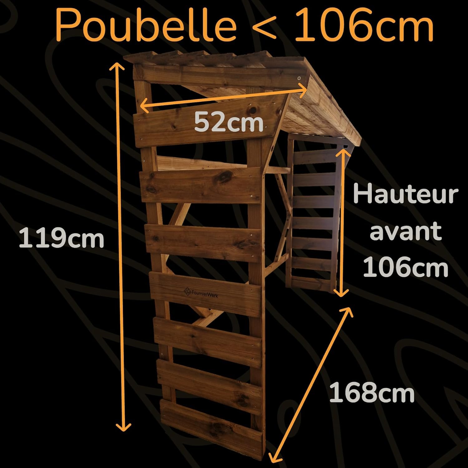 Cache Poubelle Exterieur Bois Made in Europe (FSC) Abris Buches, Range Buches Exterieur, Rangement Bois
