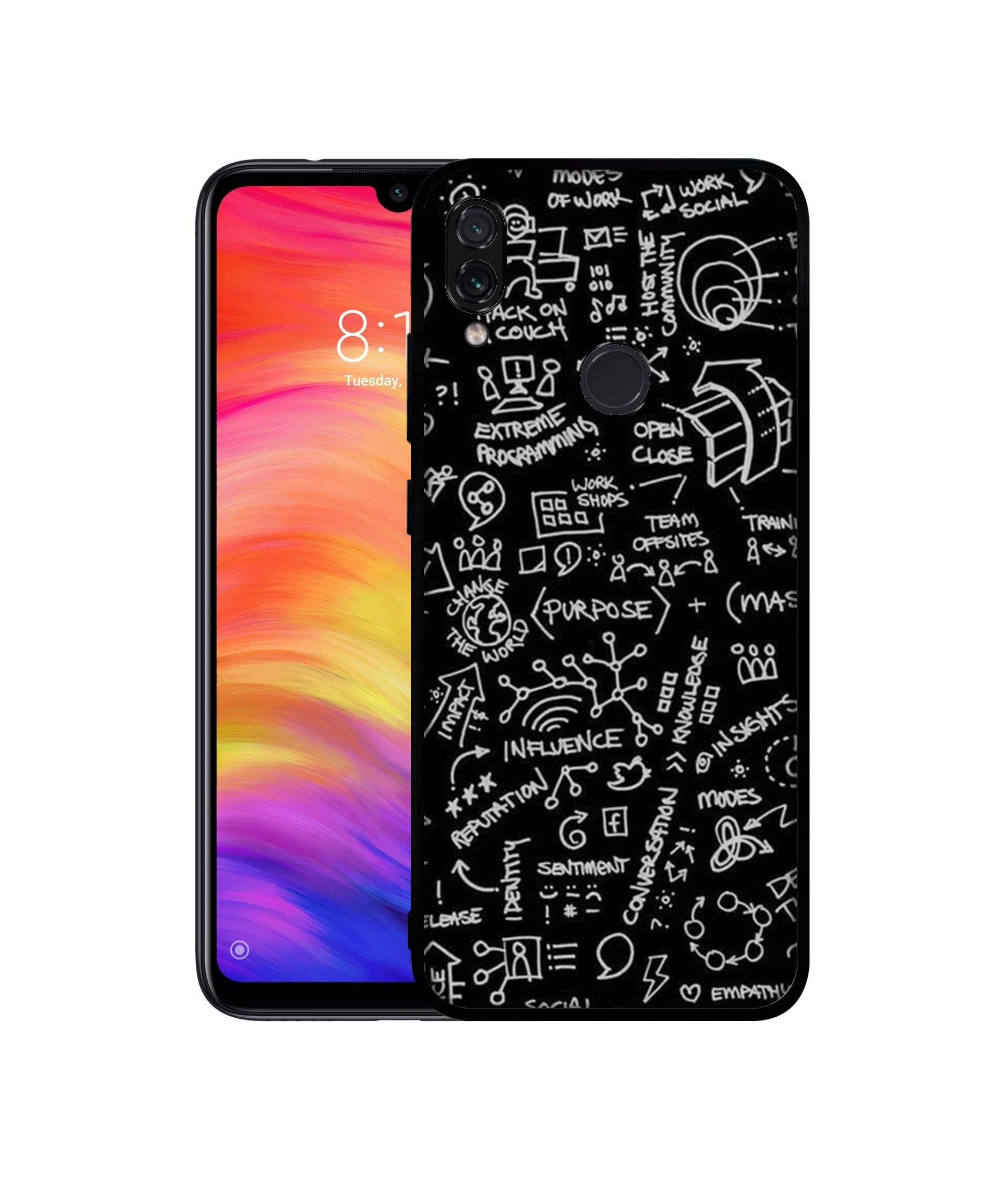 Formulas Design Premium 2D Printed Metal Back Case Cover for Mi Redmi Note 7 4G / Note 7 Pro 4G / Note 7S 4G