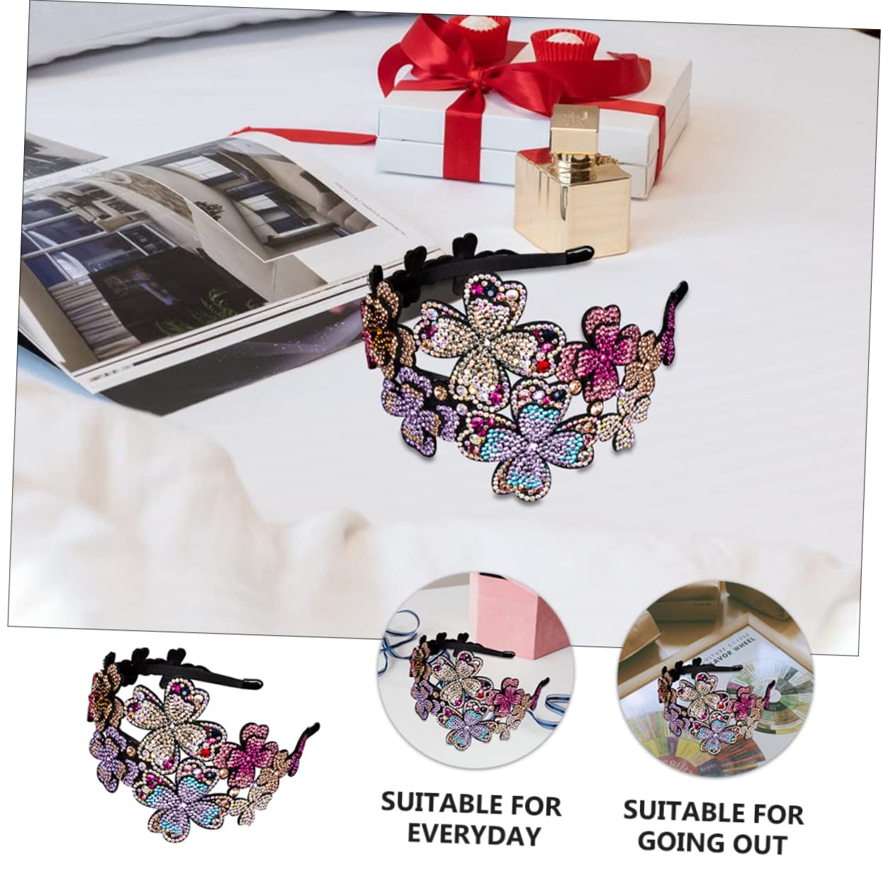 Ipetboom 4pezzi Cerchietto Flapper Vintage Per Donne Accessorio Per Matrimonio Prom e Natale Tieni Posto e Occasione