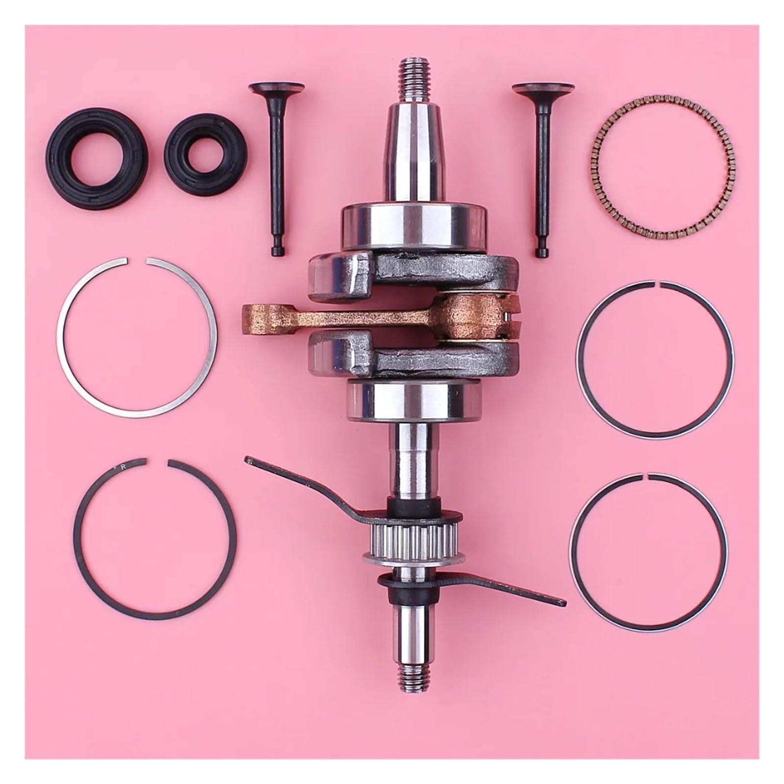 Kit de Juntas de pistón y válvula de Sello de Aceite del cigüeñal for Motor pequeño de cortacésped GX35 de 35 CC y GX 35