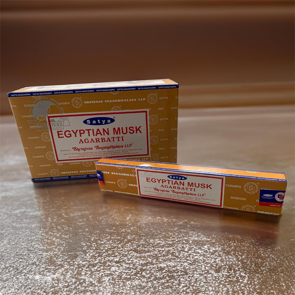 VIE Satya Incense Sticks, 4 Packs x 15g, with Incense Holder, Egyptian Musk, Other Colour - Image 2