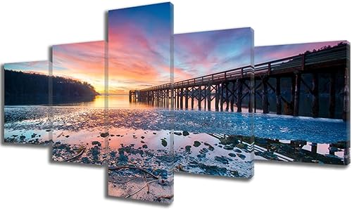 Vista 396 de Paisaje de 5 piezas pintura sobre lienzo