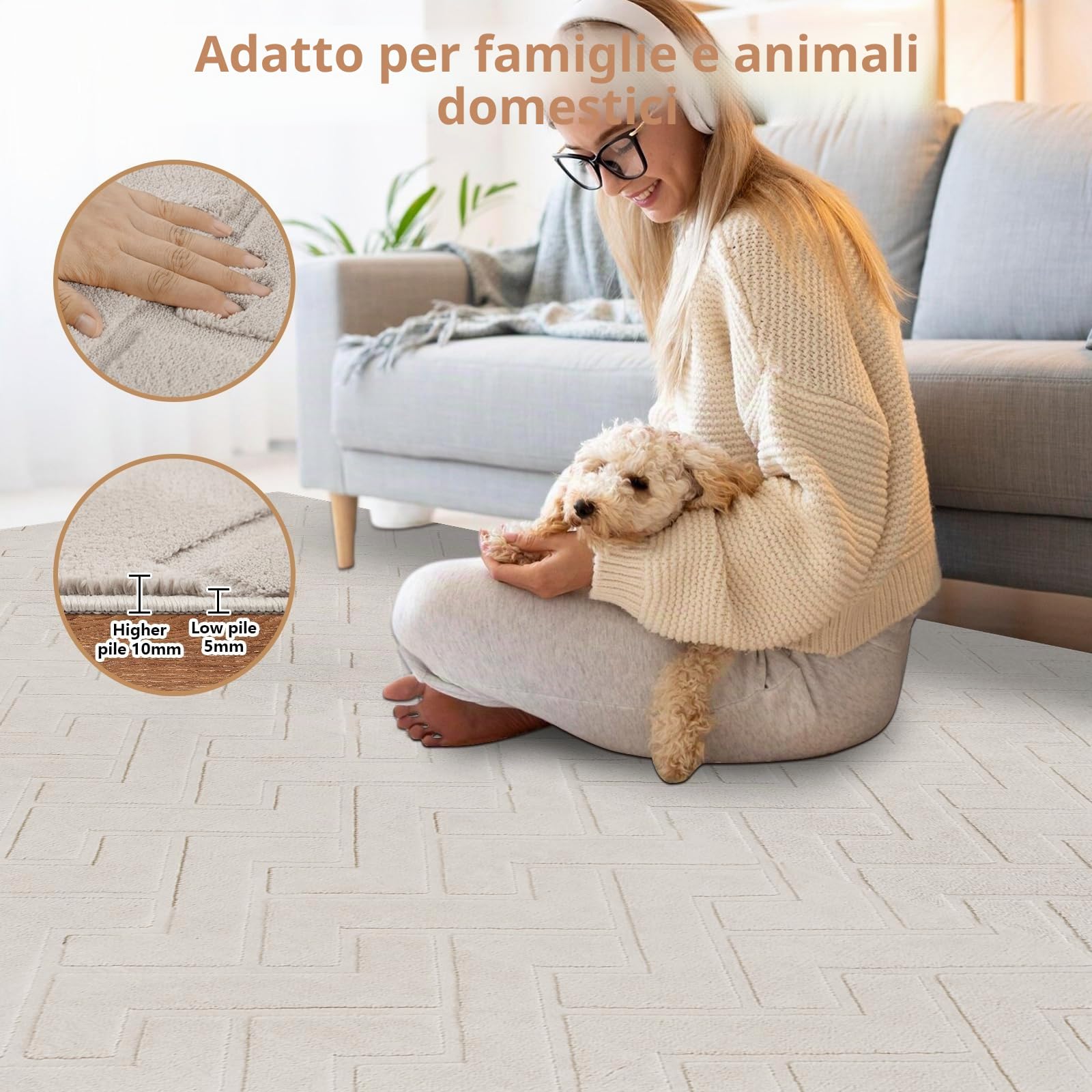 Famibay Tappeto Salotto 160x230 Bianco Moderno Grande Tappeto Lavabile In Lavatrice Pelo Corto Morbido Antiscivolo Tappeti Soggiorno Camera Da Letto Sala Pranzo Arredamento Casa