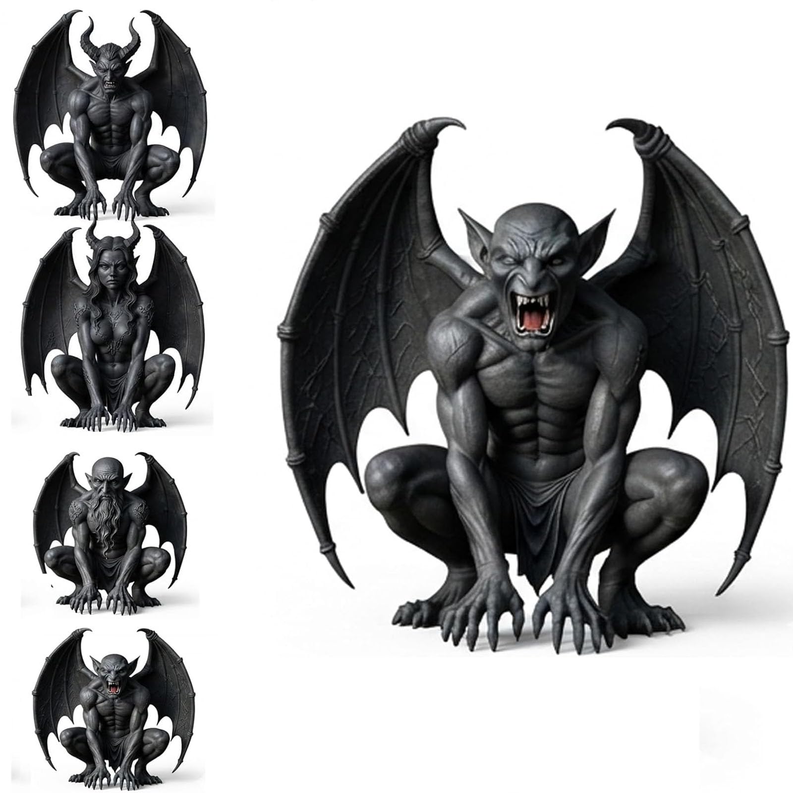 Gargoyle Shelf Decor,Gothic Dark Figure,Halloween Home Figurine (D#)