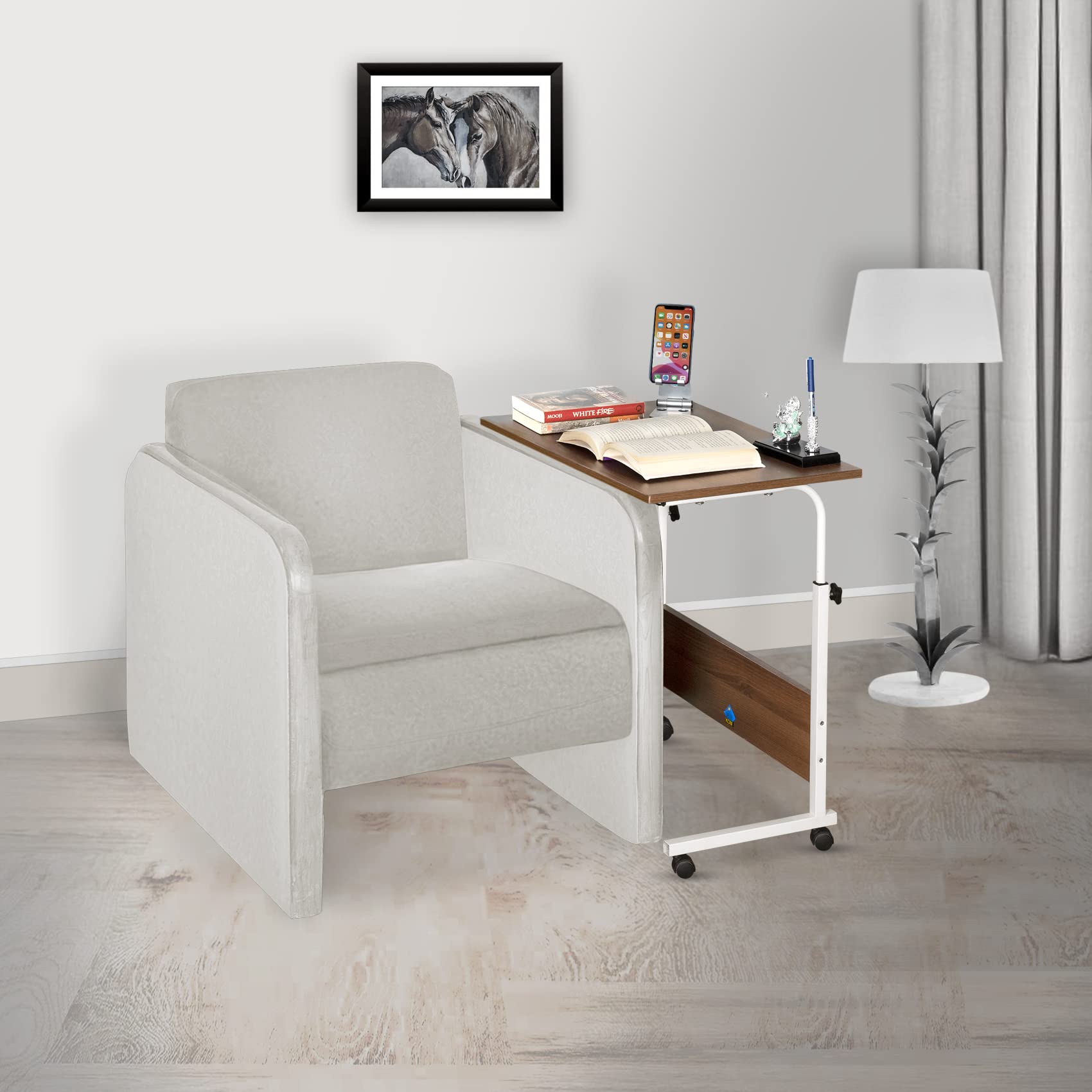 DELITE KOM Bunny Engineered Wood Study Table DIY(Do-It-Yourself) (Acacia Dark_Ivory)