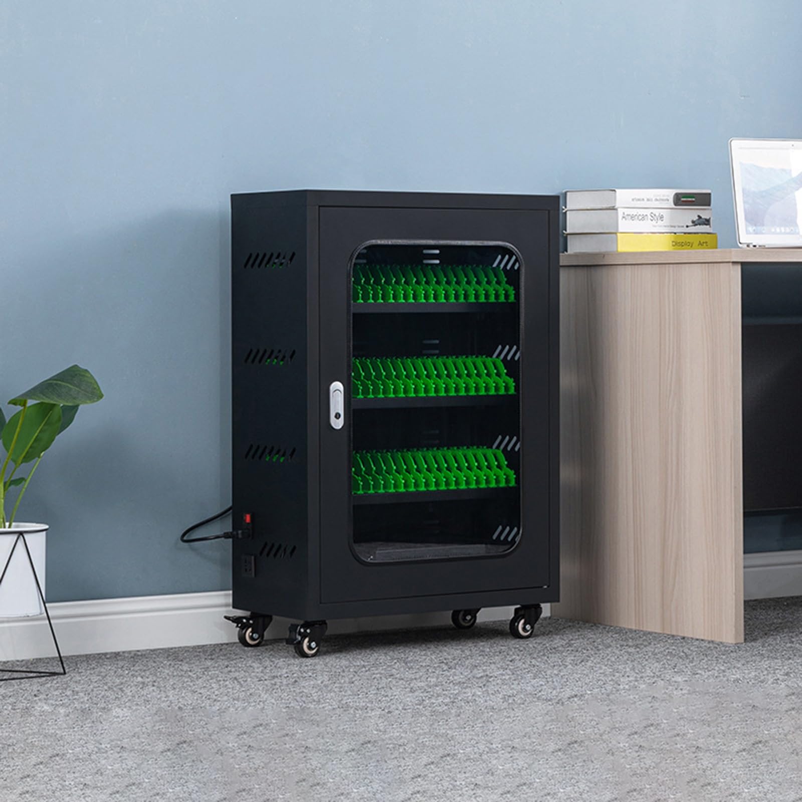 MESCXTY Cell Phone Storage Cabinet Charging Station, USB Mobile Cabinet, Portable Cellphone Locker, for Students and Employees(60 Slots)