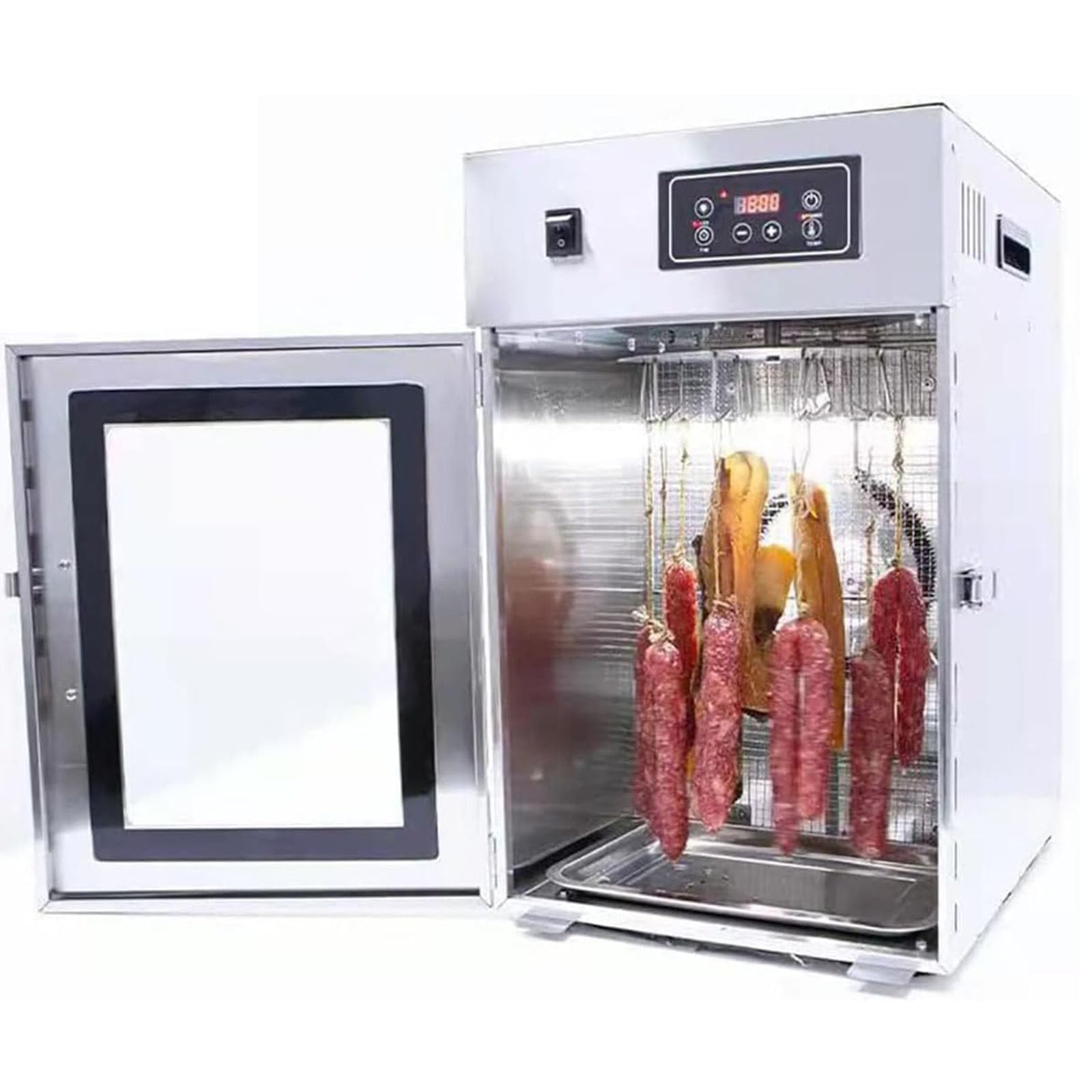 Secador de alimentos comercial, deshidratador de alimentos y armario de secado, refrigerador AGER, secador giratorio de acero inoxidable para salchichas, tocino, pollo, pato, pescado y res