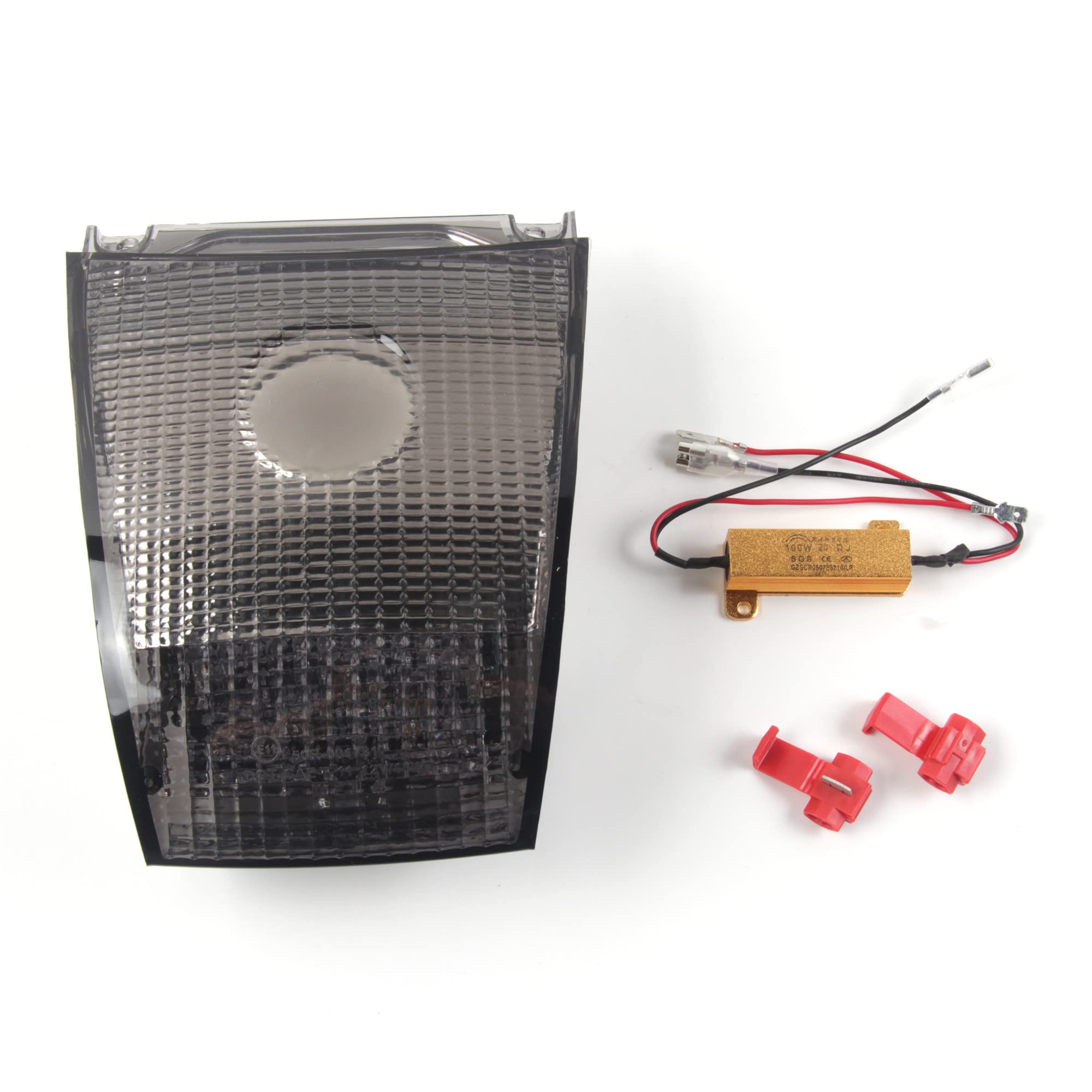 E-MARK - Luz trasera para BMW K1200GT / K1200RS / R1150R 1997-2005 Luz trasera de freno de señal de giro integrada accesorios de repuesto para motocicleta lente ahumada 1998 1999 2000 2001 2002 2003