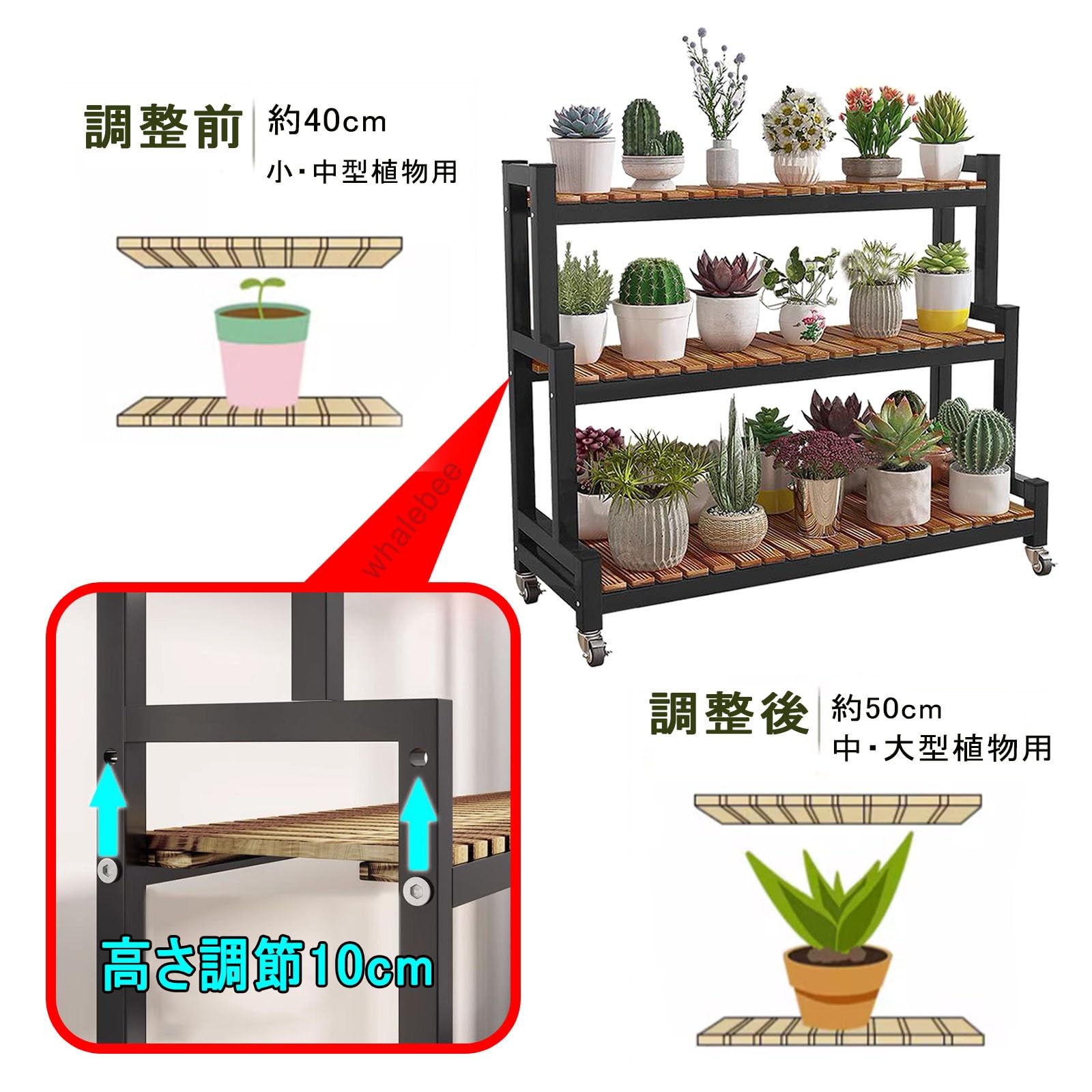 Amazon.co.jp: フラワースタンド 室内 盆栽棚 多層 園芸ラック