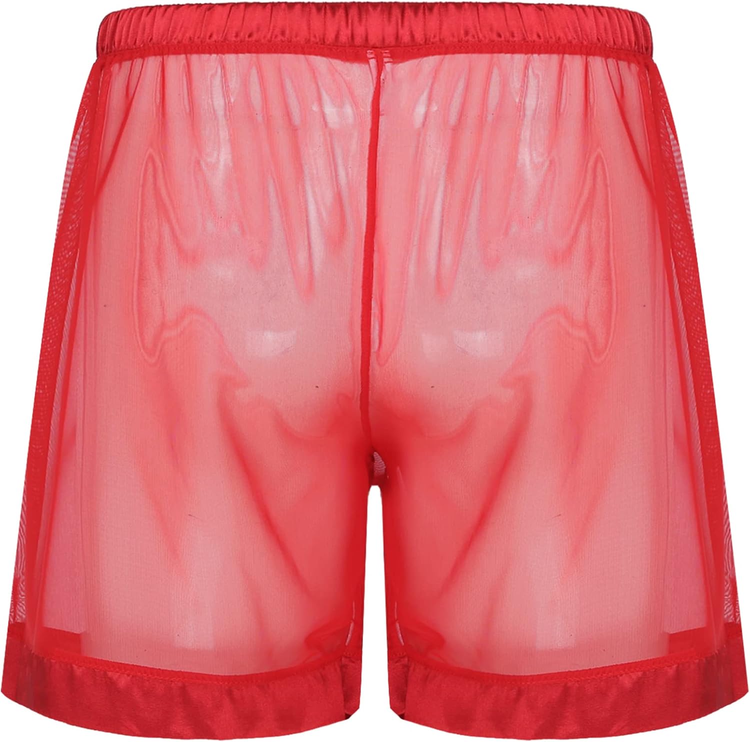 Men's See-Through Mesh Boxer Shorts Loose Short Swim Trunk Cover Ups Underwear