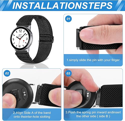 Miniatura 3 de Compatible con correas de reloj de 0.630 in, 0.709 in, 0.748 in, 0.787 in, 0.866 in, 0.945 in, correa de repuesto de liberación rápida, correas