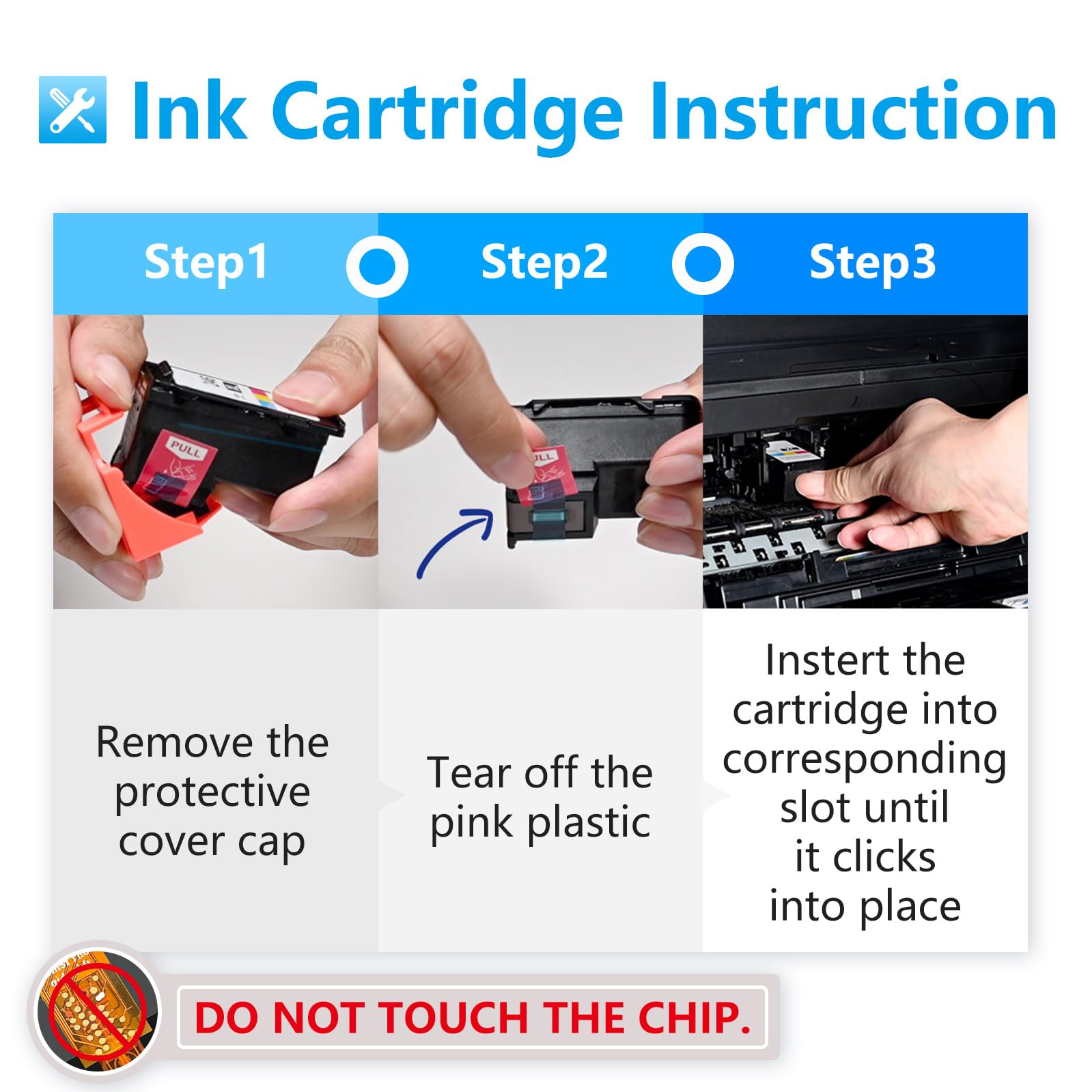 BunToner 305 xl compatibile con cartucce hp 305 nero e colore per inchiostro stampante hp 305 per HP Deskjet 2700 2720 2720e 4120e 4100e Envy 6020e(2-pack)