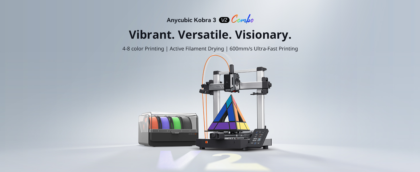 Anycubic Kobra 3 V2 Combo 3D Printer, 10.0'' x 10.0'' x 10.2