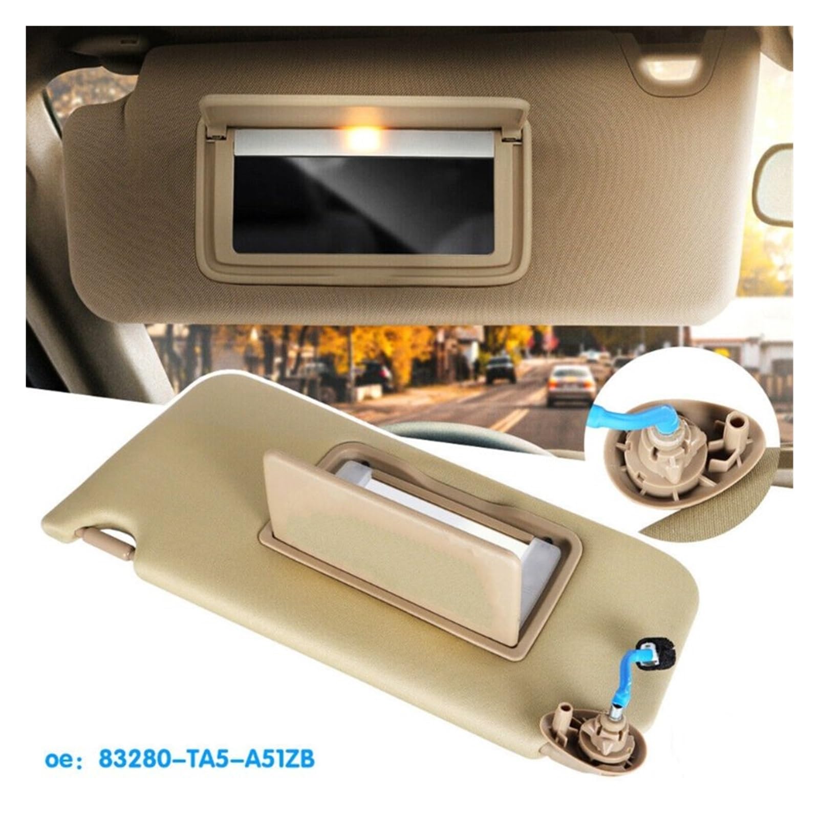 Car Aletta Parasole 83280TA5A51ZA Migliora La Sicurezza Il Parasole Multifunzionale E Durevole Con Illuminazione, Alette Parasole Con Luci A LED Aletta Parasole Side (Misurare : A right)