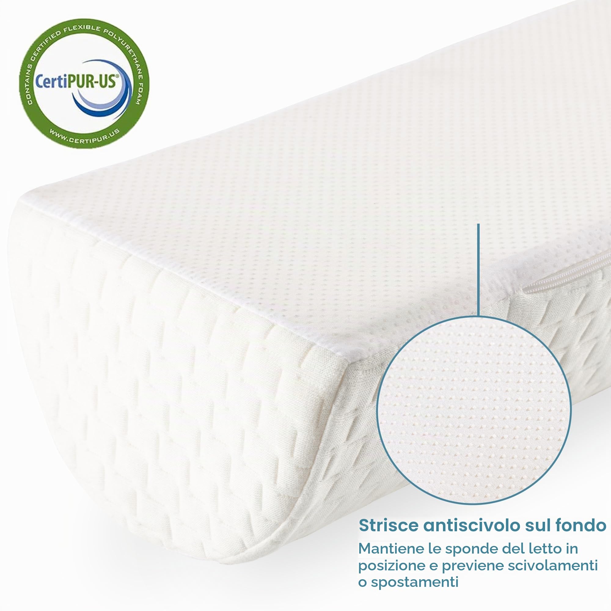 HBselect 2 pezzi Barriere Letto Bambini Antiscivolo Memory Foam Morbido | Paracolpi Lettino Protezione Bambini Sponda Letto per Neonati Cuscino di Sicurezza con Federa Rimovibile Paraurti Culla