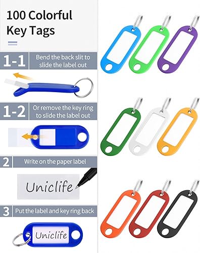 Miniatura 6 de Uniclife Gabinete de llaves de 100 posiciones con cerradura de combinación reiniciable, caja de almacenamiento de seguridad digital negra,