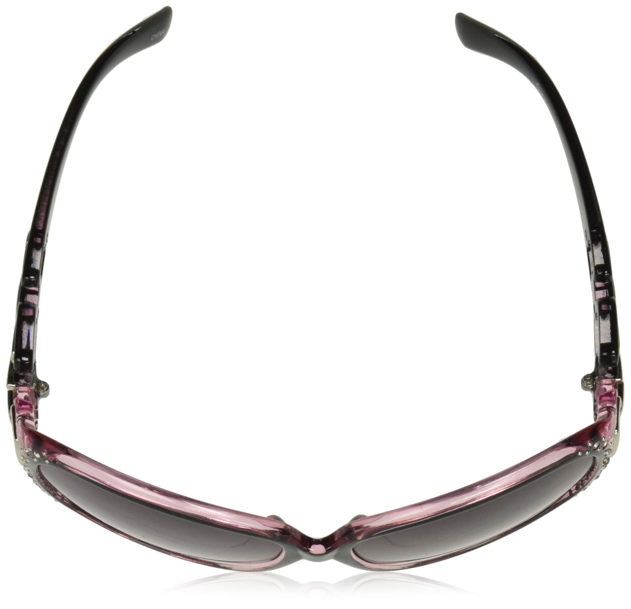 Southpole Oxpk - Gafas de sol redondas de iridio no polarizadas para mujer, color negro y rosa, 70 mm