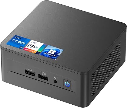 ASUS NUC 12Pro, Intel NUC 12 Pro NUC12WSHi7 Mini PC, Intel Core i7-1260P 12C/16T, Up to 4.8GHz, 32GB DDR4 RAM, 1TB PCIe 4.0 NVMe SSD, Iris Xe Graphics, WiFi 6E, BT 5.3, 8K Support, Win 11 Pro