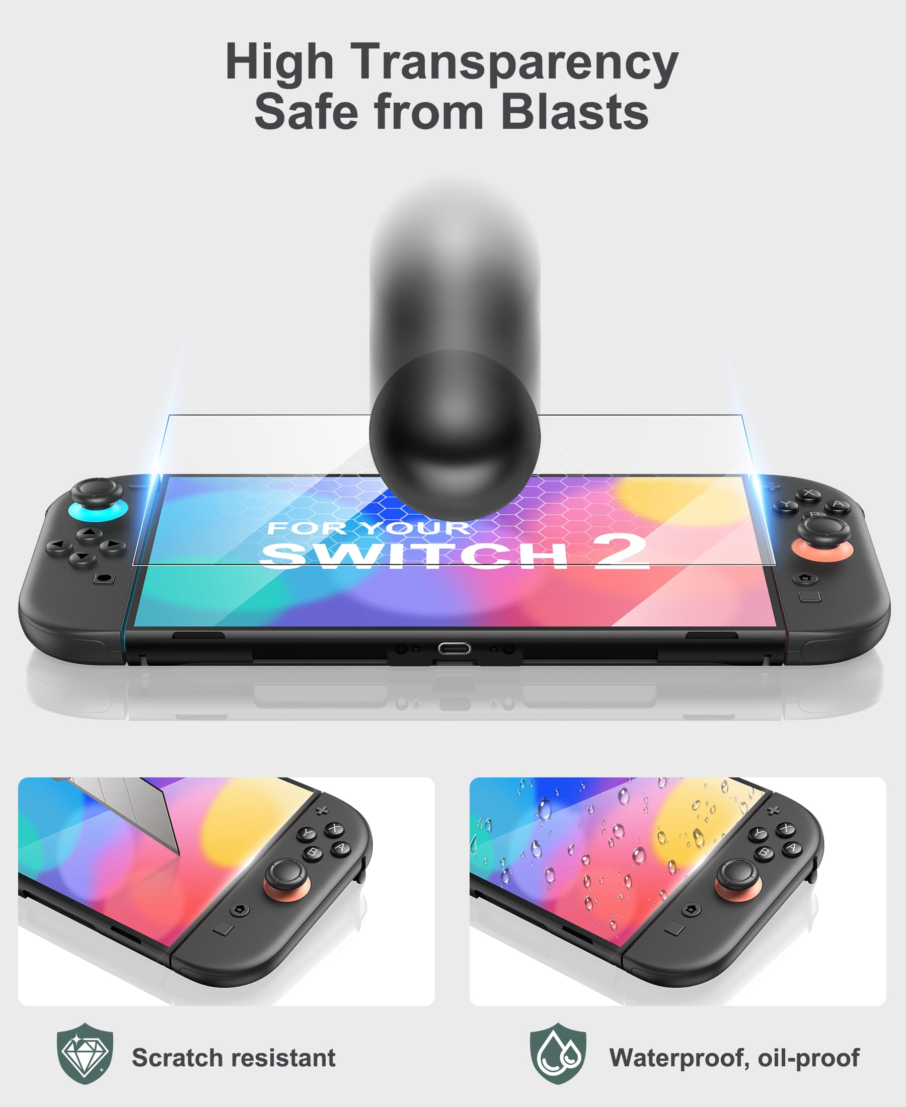 NinABXY Switch 2 Accessori, Bundle 18-IN-1 per Nintendo Switch 2 2025: custodia per il trasporto, custodia per PC trasparente divisa magnetica, doppio dock di ricarica, porta carte di gioco, volanti