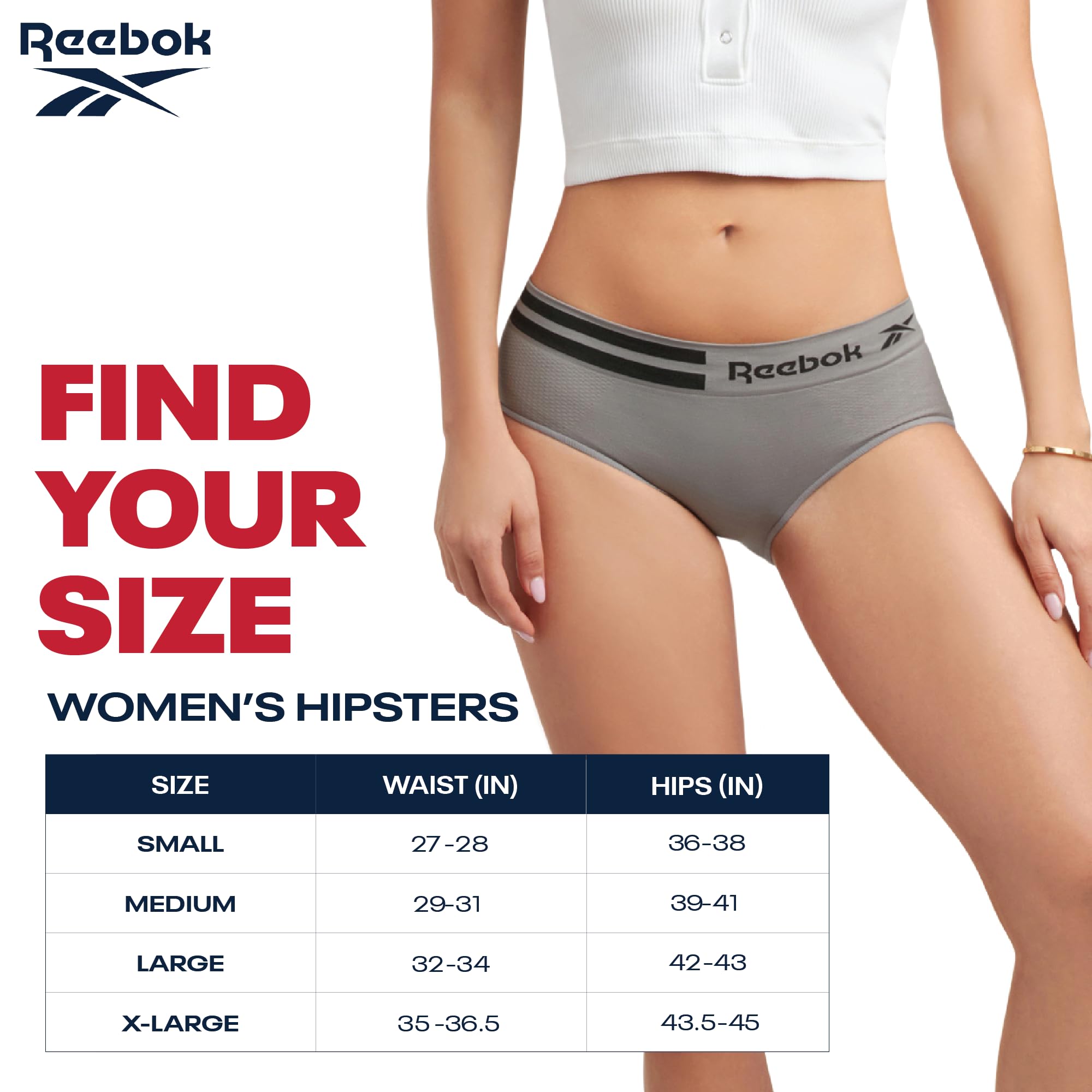Reebok Sous-vêtements pour femme - String sans couture (lot de 6)