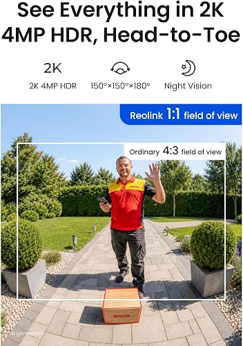 Reolink 2K 4MP Videocitofono Senza Fili, Battery Video Doorbell(2nd Gen) - 2