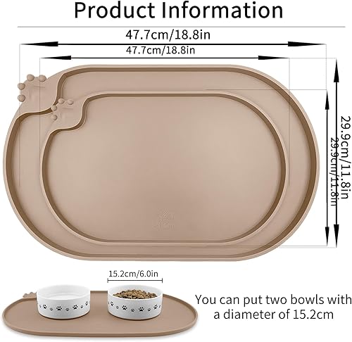 Miniatura 106 de KPWACD Tapete de alimentación de mascotas para perros y gatos, mantel individual de silicona para perros, antideslizante, impermeable, evita el Azul